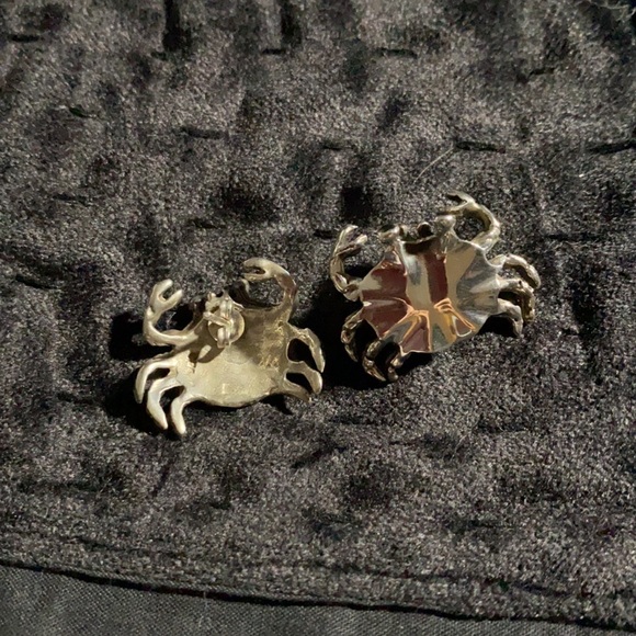 Stirling Silver Crab Earrings :) - Picture 2 of 5